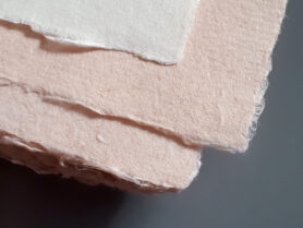 Цветная бумага ручной работы, формат А6, пенька и хлопок, тёплый розовый