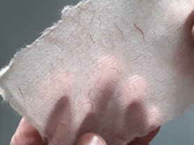 Тонкая цветная бумага ручной работы из пеньки, формат А6, тёплый розовый